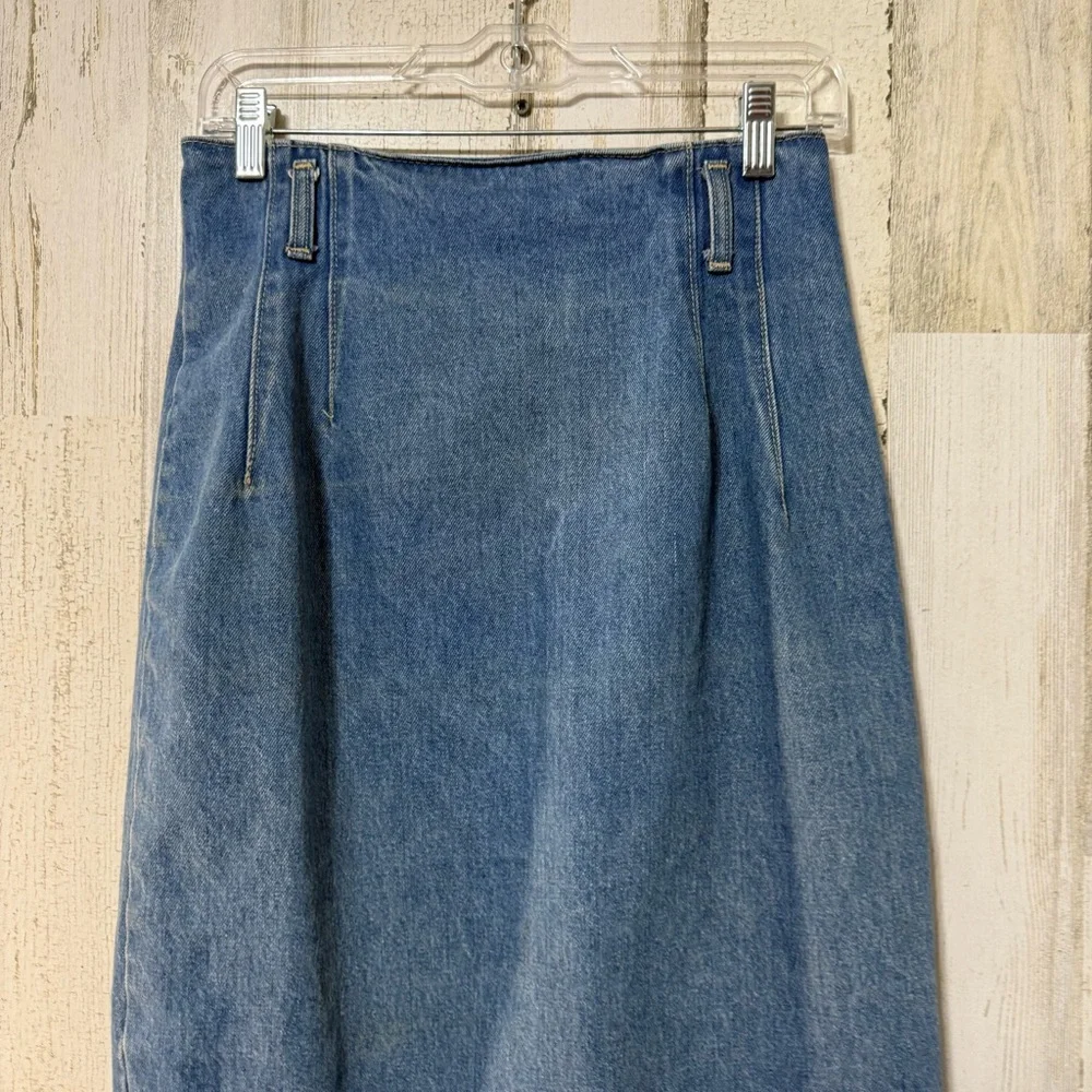 Vintage Classic Blue Denim Pencil Skirt